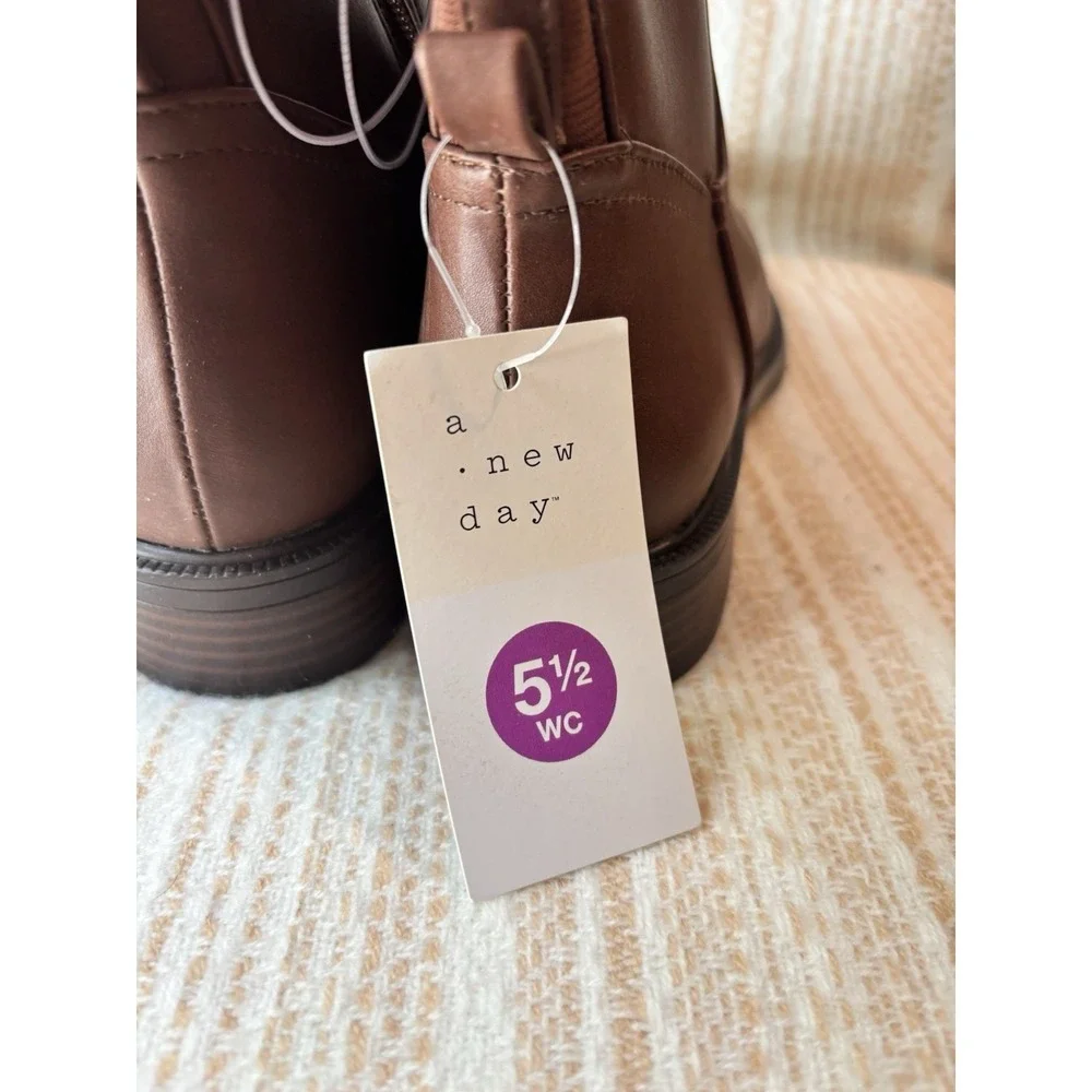Women's Boots, Knee High, Brown, Size 5 1/2, Wide Calf [X]